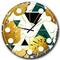 Designart 'Golden Foliage V Mid-Century Modern Wall Clock